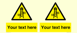 Custom warning RF radiation transmitter